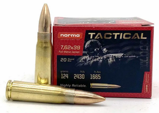 NORMA RANGE & TRAINING 7.62X39 124GR FMJ 20/50 - New at BHC